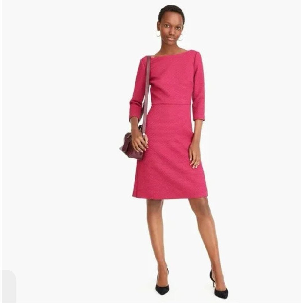 J. Crew Deep Berry Long Sleeve Dress